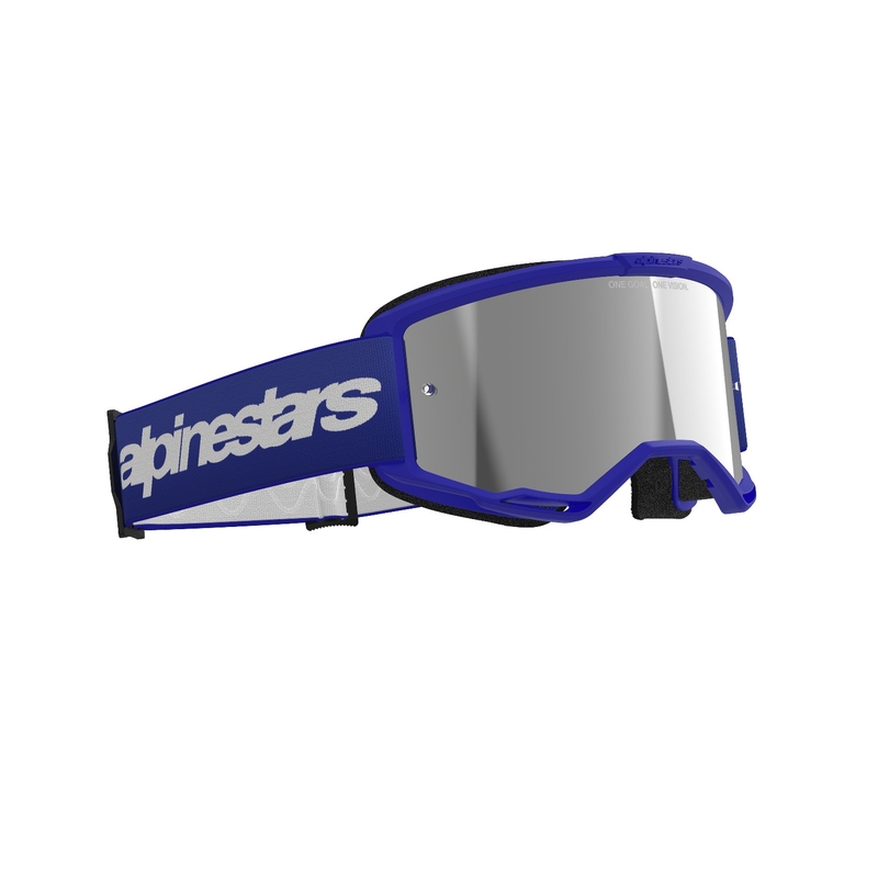 Alpinestars Vision 3 Wordmark motocrosslasit sininen, hopea peililinssi
