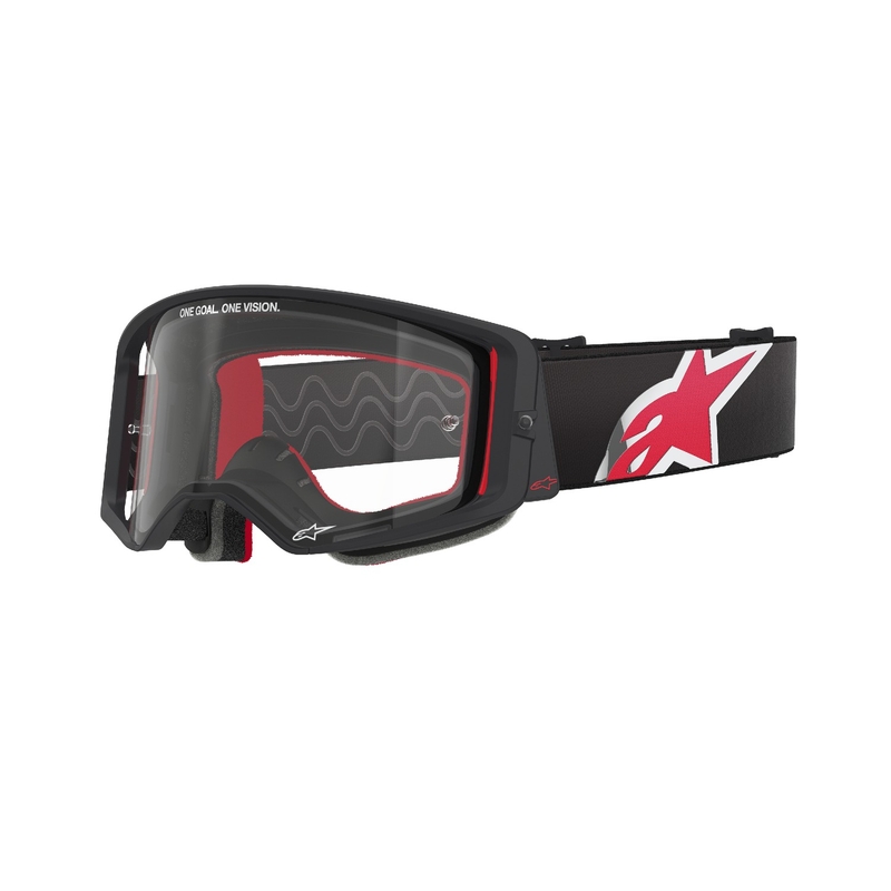 Motokrosové brýle Alpinestars Supertech Corp černo-červené s čirým zorníkem