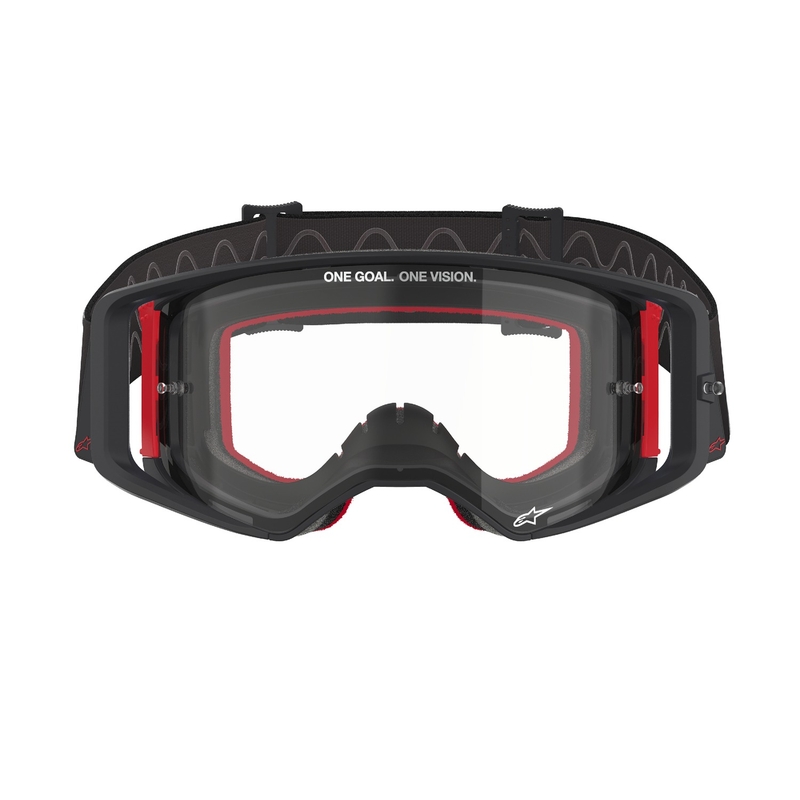 Motokrosové brýle Alpinestars Supertech Corp černo-červené s čirým zorníkem