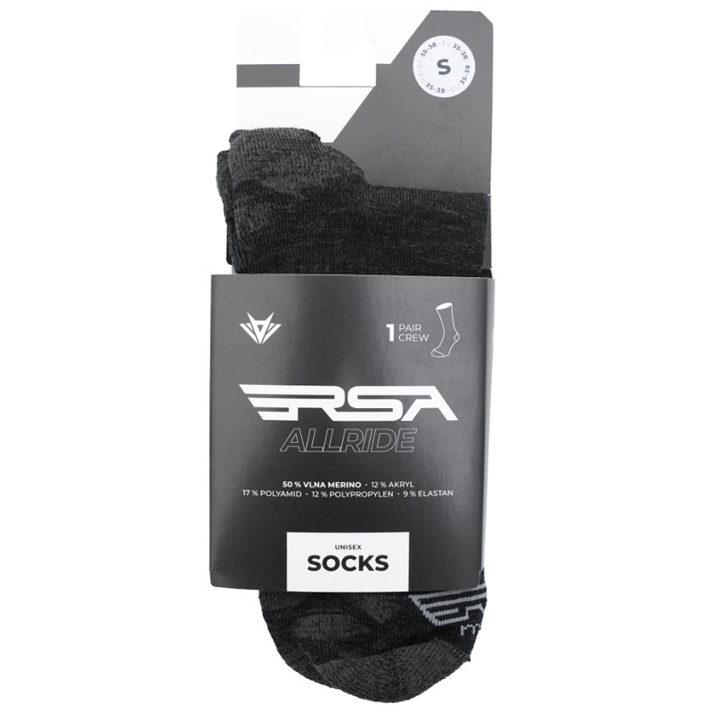 RSA Allride Merino matalat sukat tummanharmaa