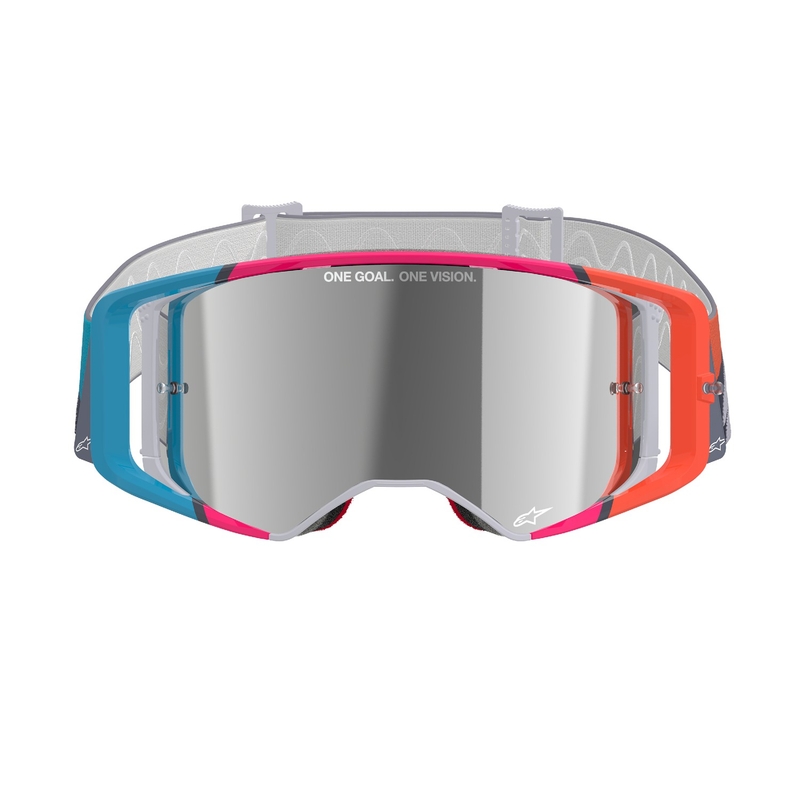 Alpinestars Supertech Stream motocrosslasit harmaa-monivärinen peilattu hopea linssi