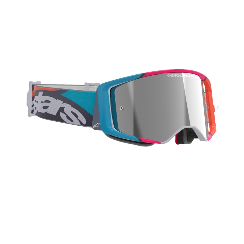 Alpinestars Supertech Stream motocrosslasit harmaa-monivärinen peilattu hopea linssi