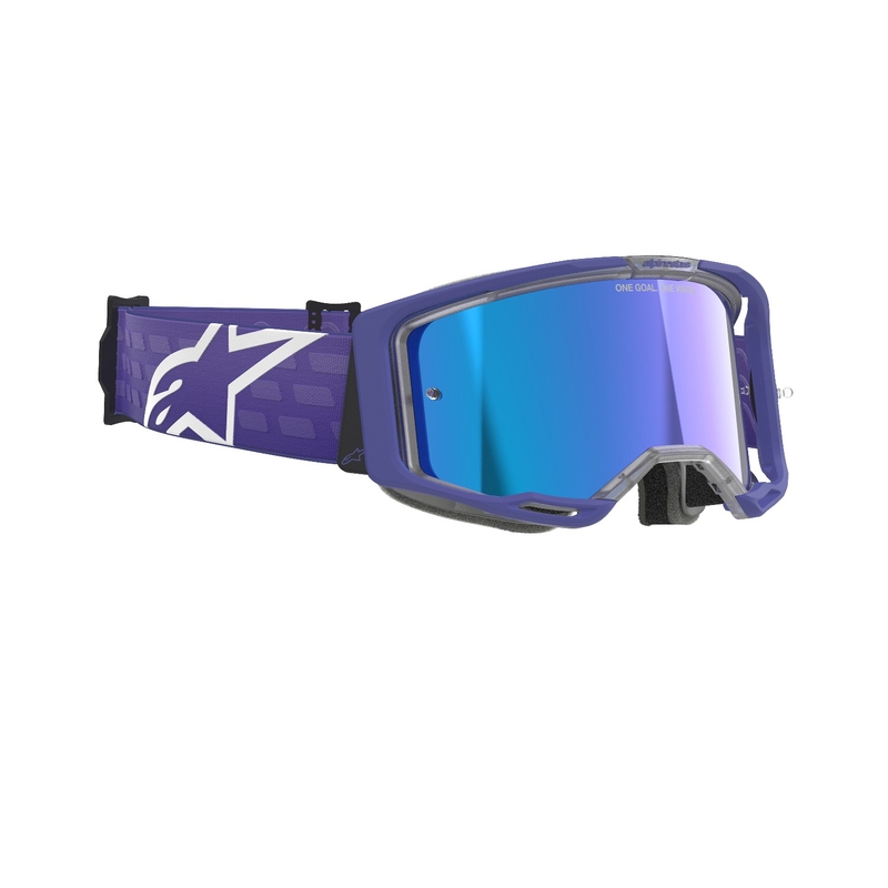 Alpinestars Vision 8 Corp motocrosslasit violetit, peilattu sininen linssi