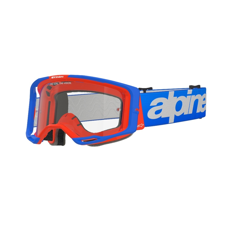 Alpinestars Vision 8 Wordmark motocross lasit sini-oranssi kirkkaalla linssillä alennusmyynti