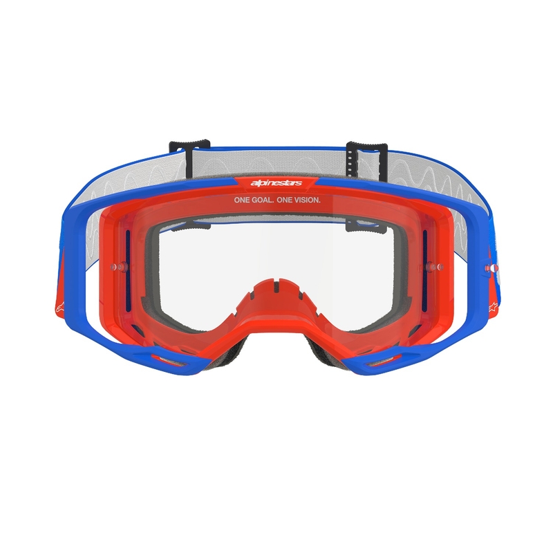 Alpinestars Vision 8 Wordmark motocross lasit sini-oranssi kirkkaalla linssillä alennusmyynti
