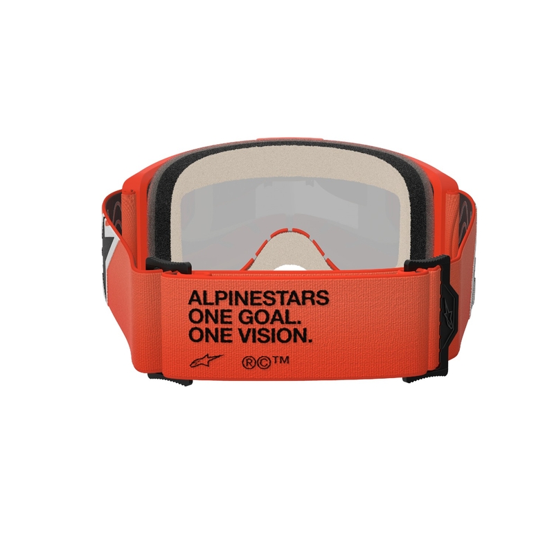 Alpinestars Vision 5 Corp Motocross suojalasit oranssi peilattu punainen linssi