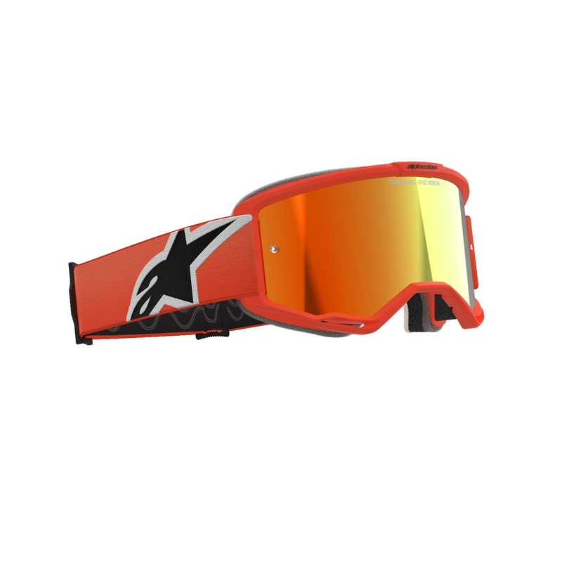 Alpinestars Vision 5 Corp Motocross suojalasit oranssi peilattu punainen linssi