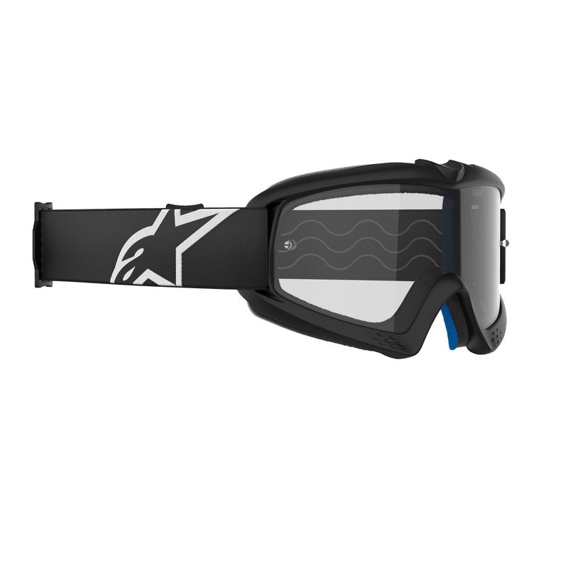 Alpinestars Vision Youth Corp lasten motocrosslasit musta kirkkaalla linssillä varustettuna