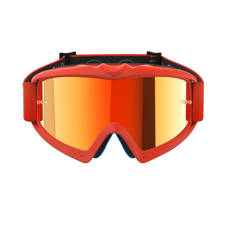 Alpinestars Vision Youth Corp lasten motocrosslasit oranssit peilikuvioisella punaisella linssillä