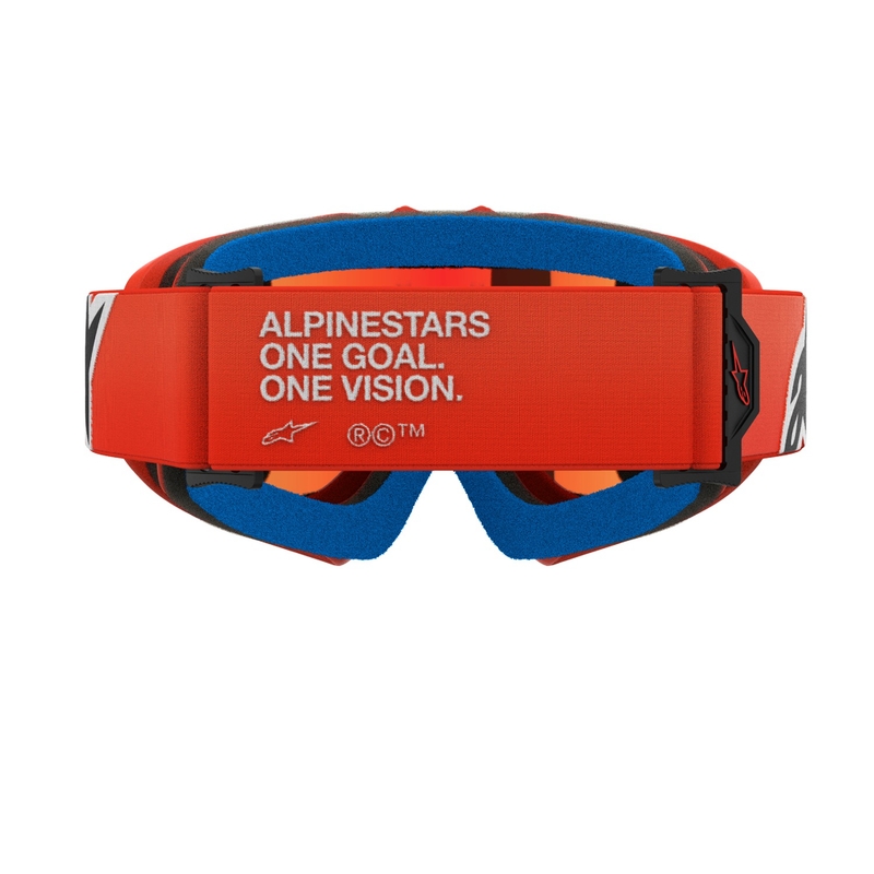 Alpinestars Vision Youth Corp lasten motocrosslasit oranssit peilikuvioisella punaisella linssillä