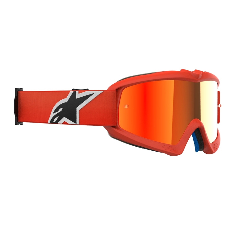 Alpinestars Vision Youth Corp lasten motocrosslasit oranssit peilikuvioisella punaisella linssillä