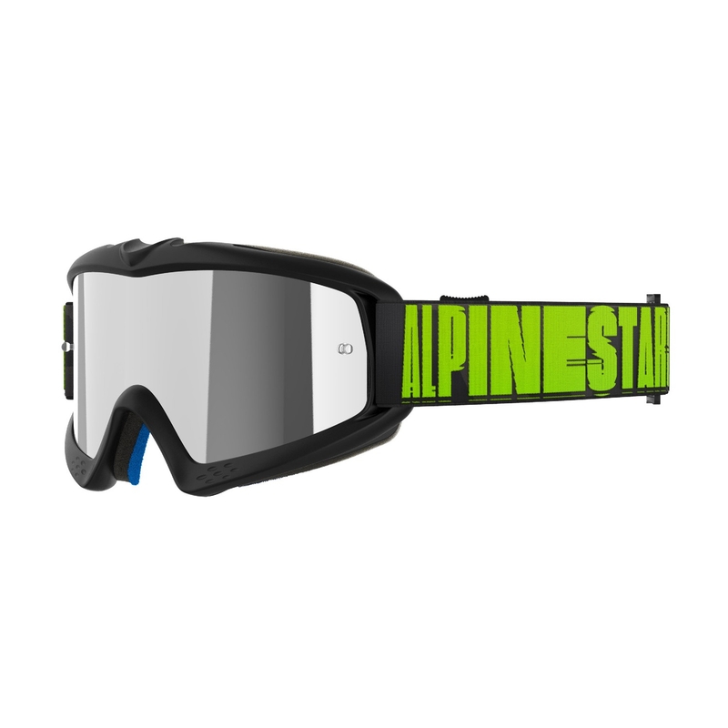 Dětské motokrosové brýle Alpinestars Vision Youth Hollow černo-antracitovo-fluo žluté se zrcadlovým stříbrným zorníkem