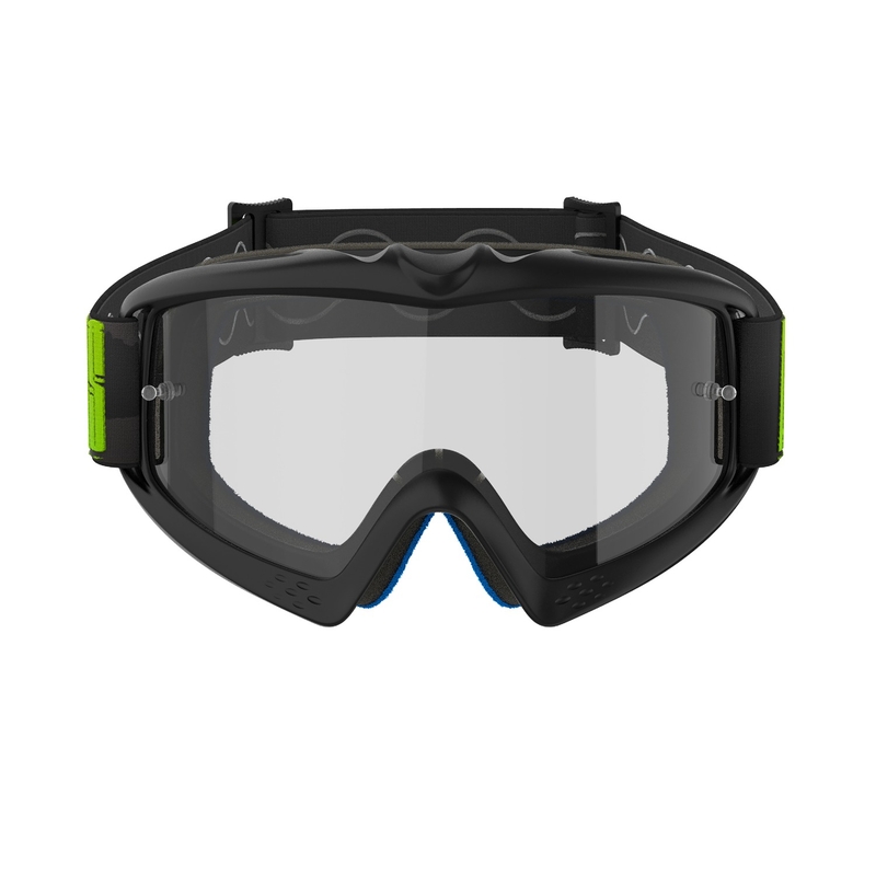 Alpinestars Vision Youth Hollow musta-antrasiitti-fluokinkeltaiset lasten motocrosslasit kirkkaalla linssillä varustettuna.