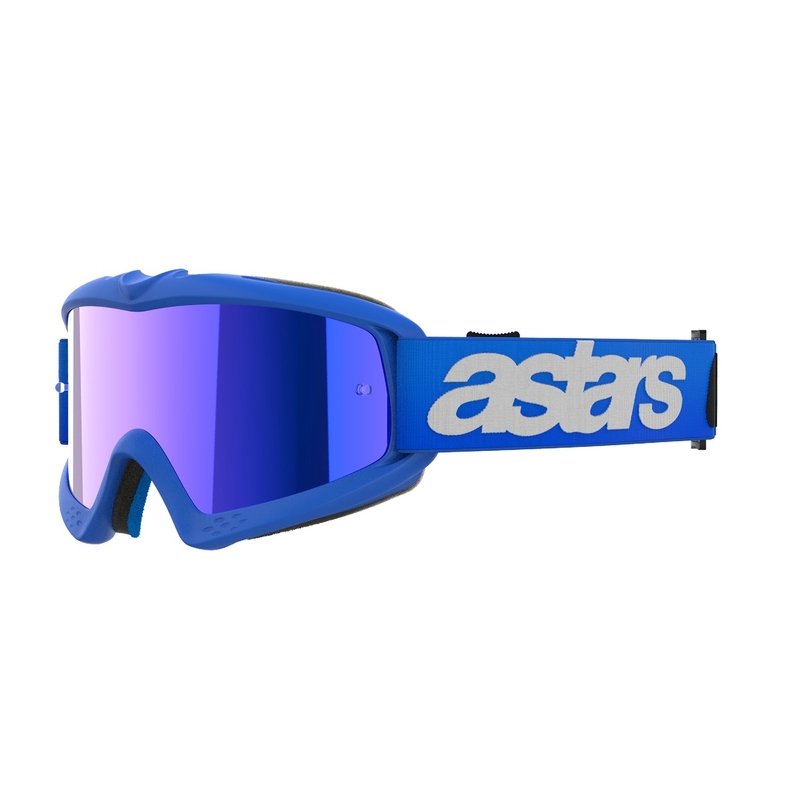 Alpinestars Vision Youth Blaze Blue Lasten motocross-lasit, joissa on peilattu sininen linssi
