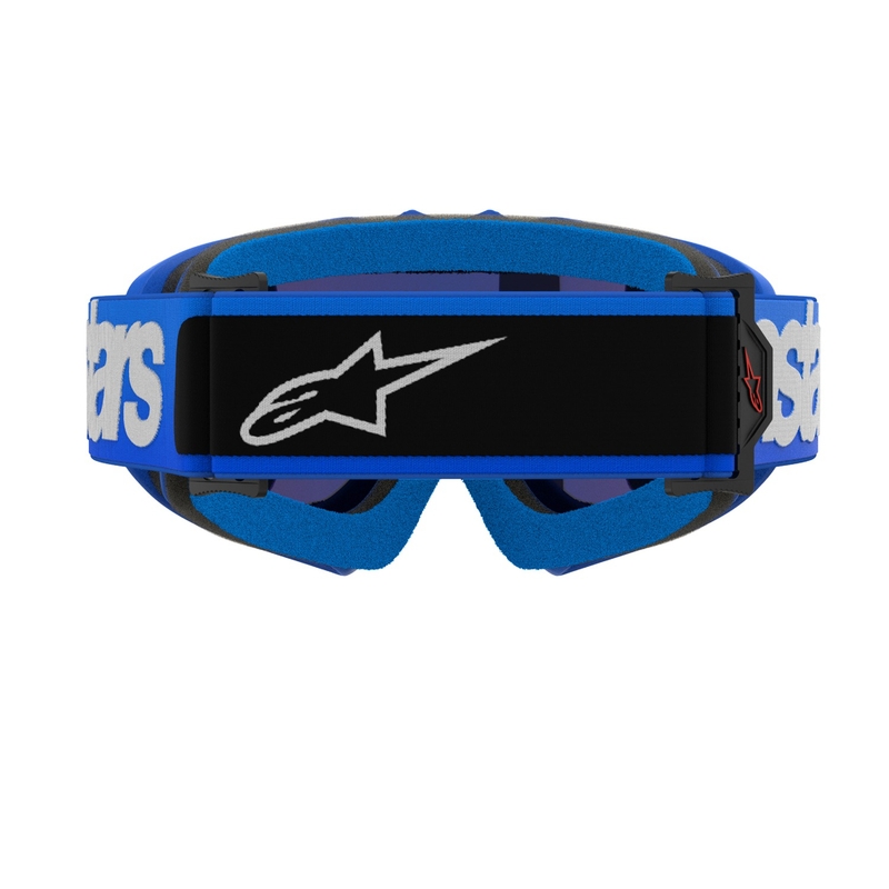 Alpinestars Vision Youth Blaze Blue Lasten motocross-lasit, joissa on peilattu sininen linssi