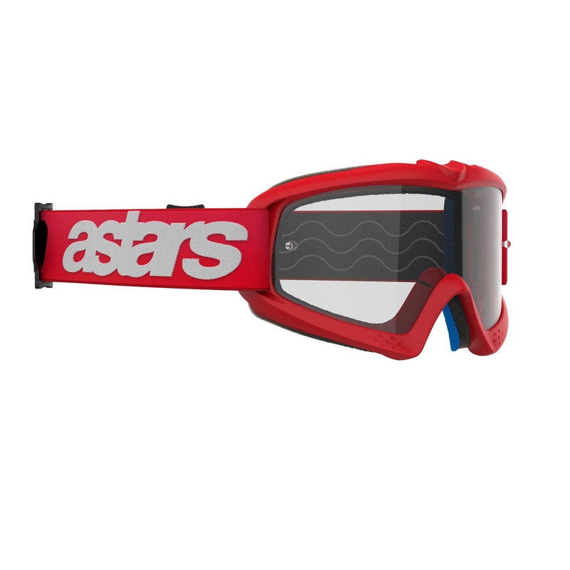 Alpinestars Vision Youth Blaze punainen lasten motocrosslasit kirkkaalla linssillä