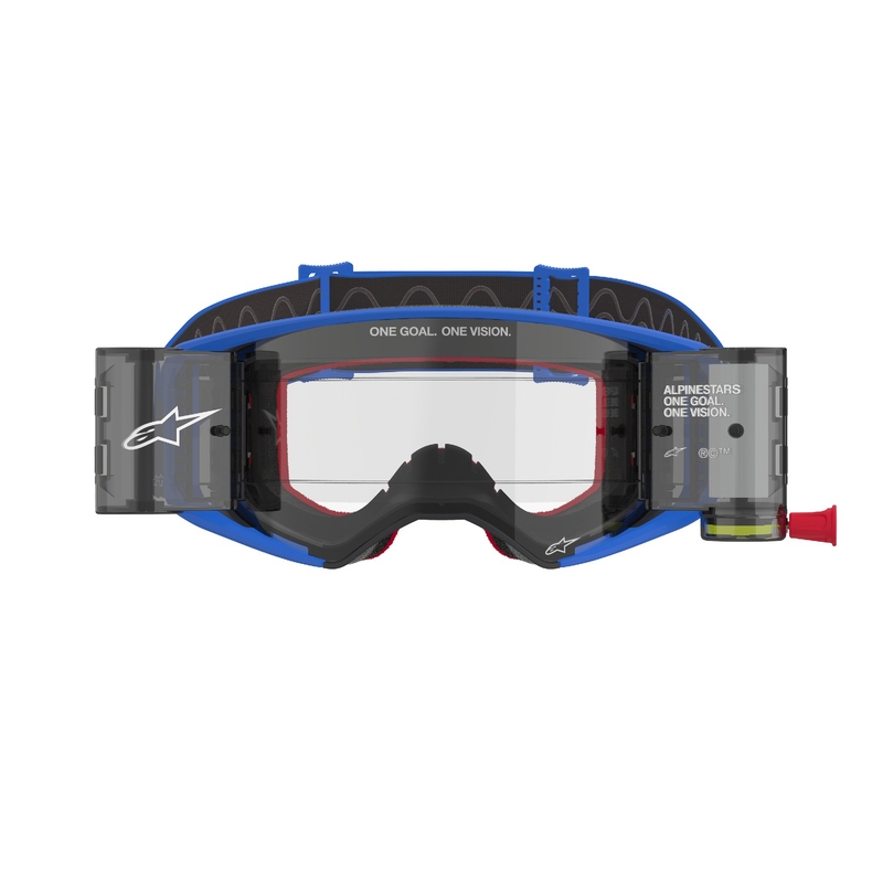 Alpinestars Supertech Stream ROLL-OFF Wide Vision Motocross suojalasit sininen kirkas linssi