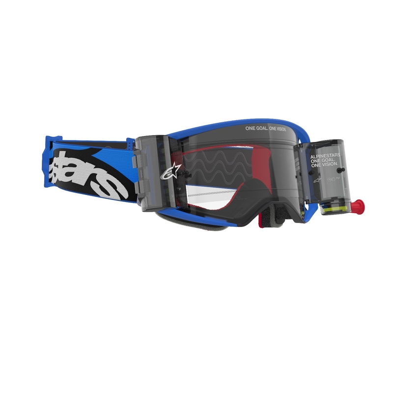 Alpinestars Supertech Stream ROLL-OFF Wide Vision Motocross suojalasit sininen kirkas linssi