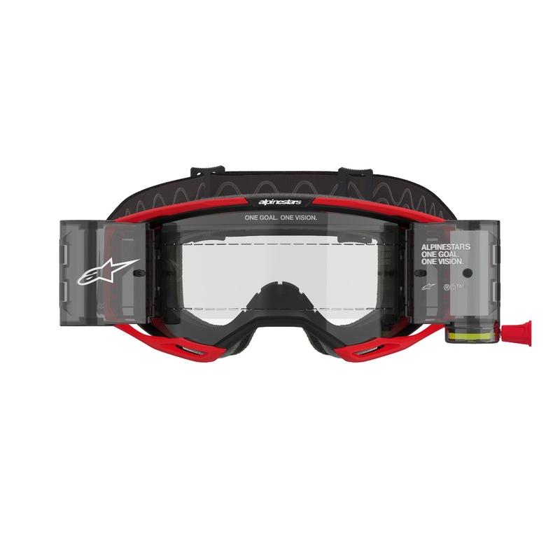 Alpinestars Vision 8 Luar ROLL-OFF Wide Vision Motocross suojalasit punainen ja musta kirkas linssi