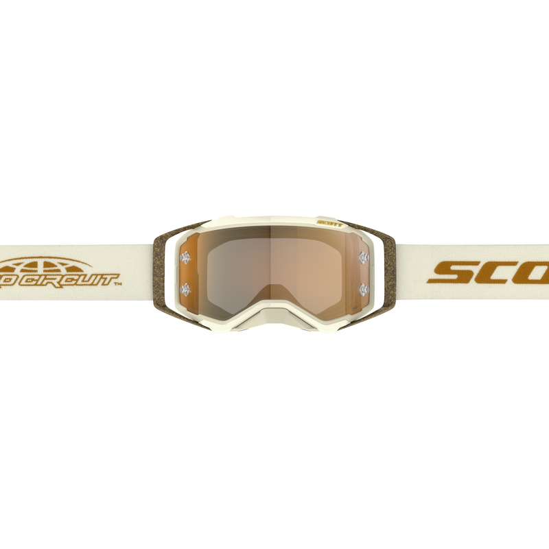 Motocross-lasit SCOTT Prospect PRO Circuit AMP beige-ruskeat kultaisella pleksillä.