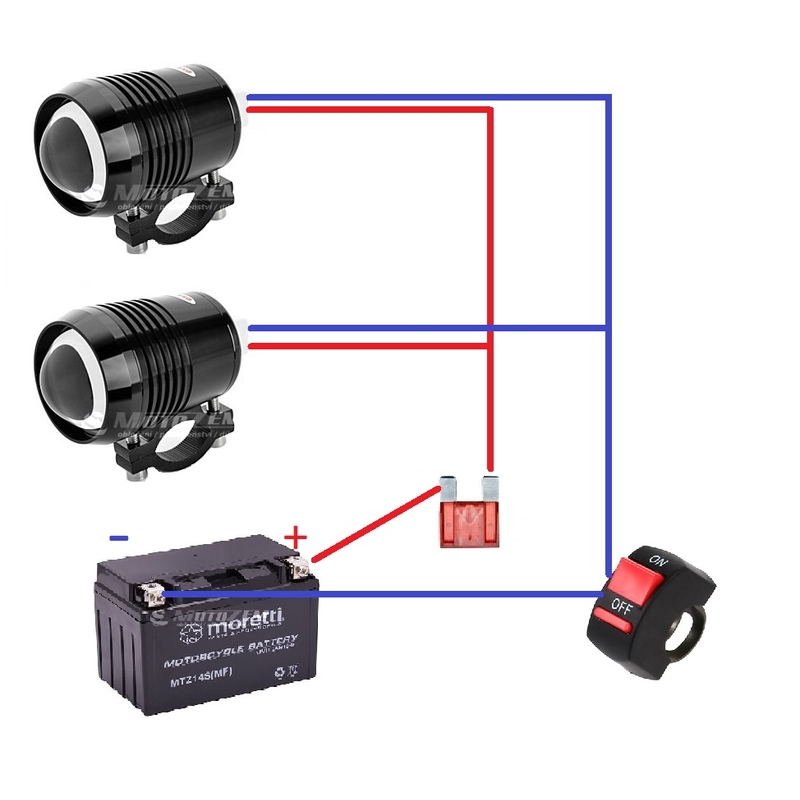 Sada přídavných LED světel Cree U2 černé s vypínačem
