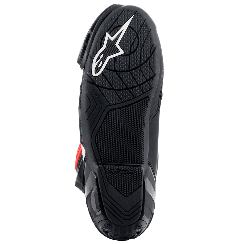 Alpinestars Supertech R Musta-Valkoinen-Fluo Red-Fluo Yellow Moottoripyöräilykengät