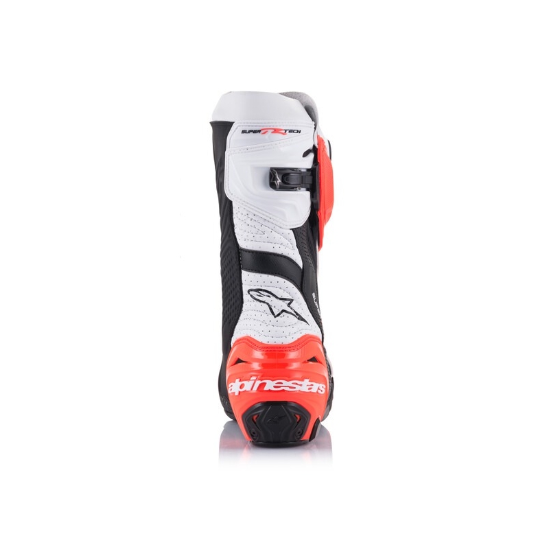 Alpinestars Supertech R Vented Black-White-Fluo Red Moottoripyöräilykengät