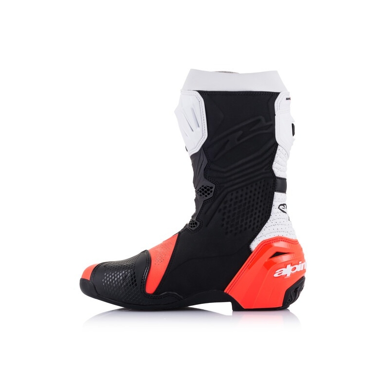 Alpinestars Supertech R Vented Black-White-Fluo Red Moottoripyöräilykengät