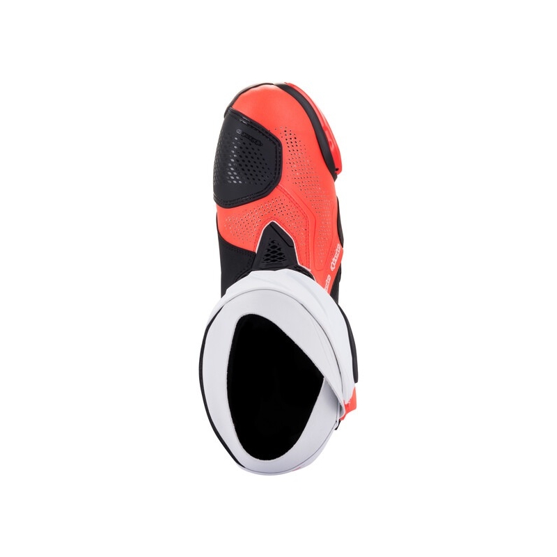 Alpinestars Supertech R Vented Black-White-Fluo Red Moottoripyöräilykengät