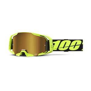 Motocross-lasit 100% ARmatic Neon keltainen kultainen tosi pleksi