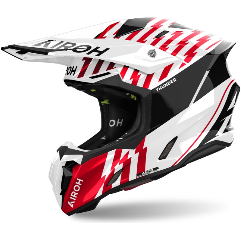 Motocross kypärä Airoh Twist 3 Thunder kiiltävä punainen