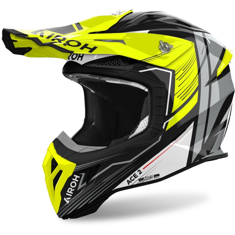 Motocross kypärä Airoh Aviator Ace 2 Engine kiiltävä keltainen