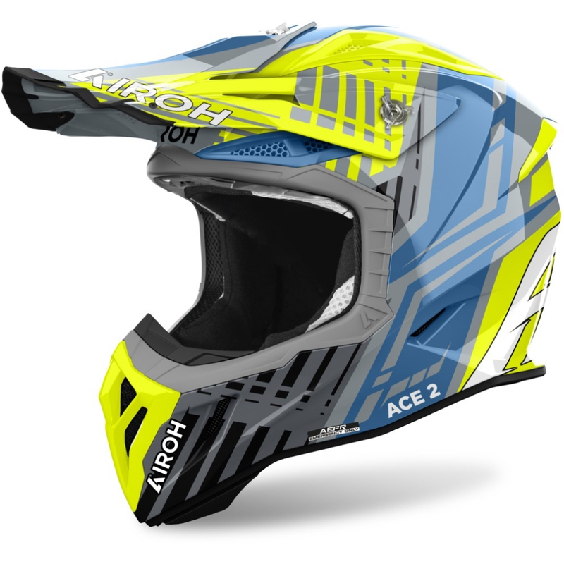Motocross kypärä Airoh Aviator Ace 2 Proud kiiltävä keltainen