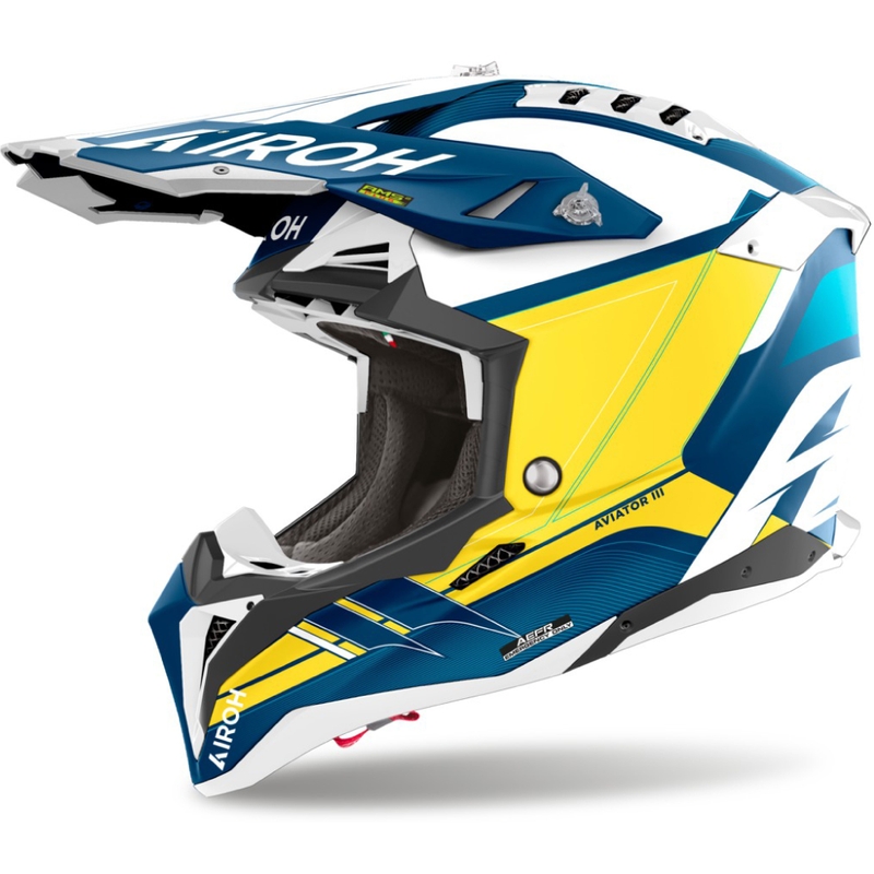 Motocross kypärä Airoh Aviator 3 Saber matta sininen