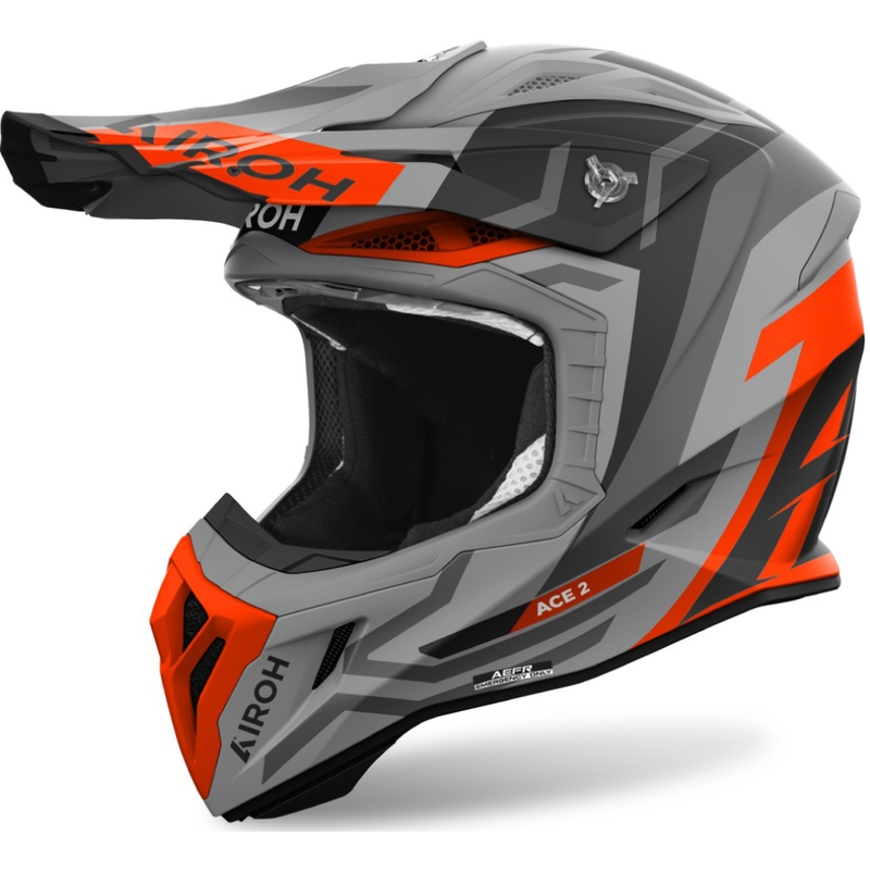 Motocross kypärä Airoh Aviator Ace 2 Ground matta oranssi