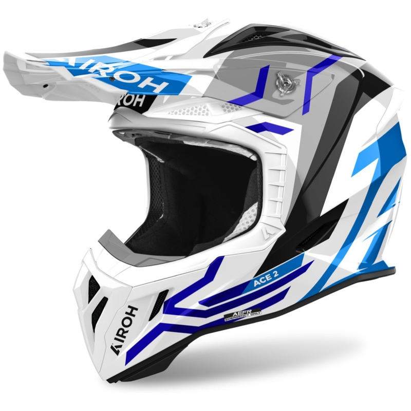 Motocross kypärä Airoh Aviator Ace 2 Ground kiiltävä sininen