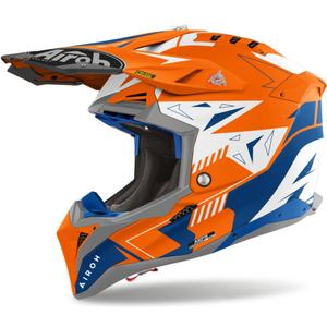 Motocross kypärä Airoh Aviator 3 Spin fluo oranssi mattainen