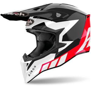 Motocross kypärä Airoh Wraaap Reloaded kiiltävä punainen
