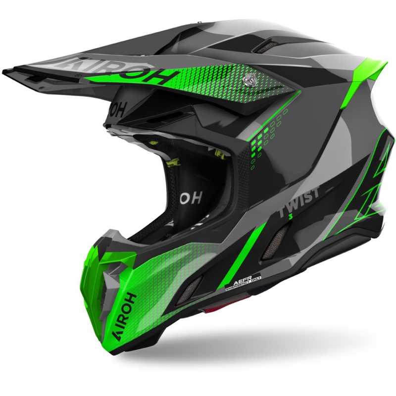 Motocross kypärä Airoh Twist 3 Shard kiiltävä vihreä
