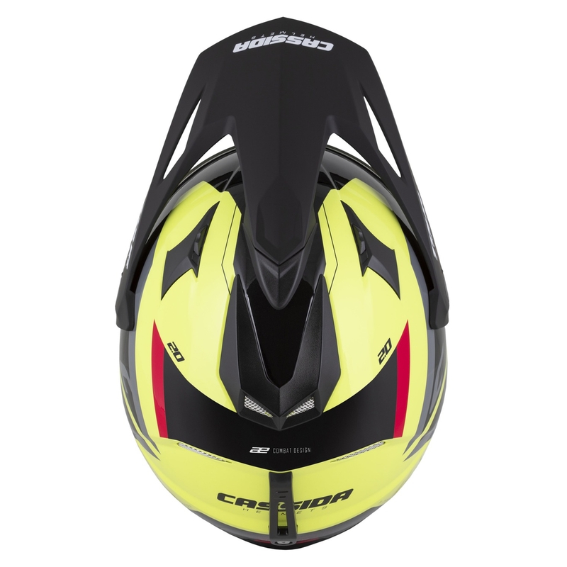 Endurokypärä Cassida Tour 2.0 X-tra fluo-kelta-musta-puna-harmaa, musta matta visiiri