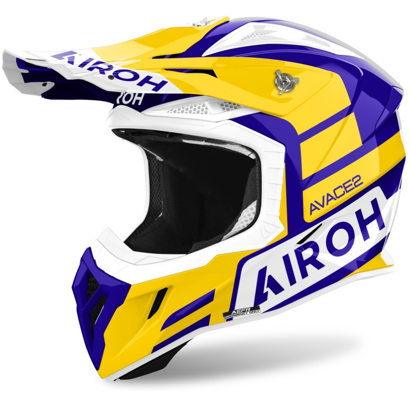 Motocross kypärä Airoh Aviator Ace 2 Sake kiiltävä keltainen