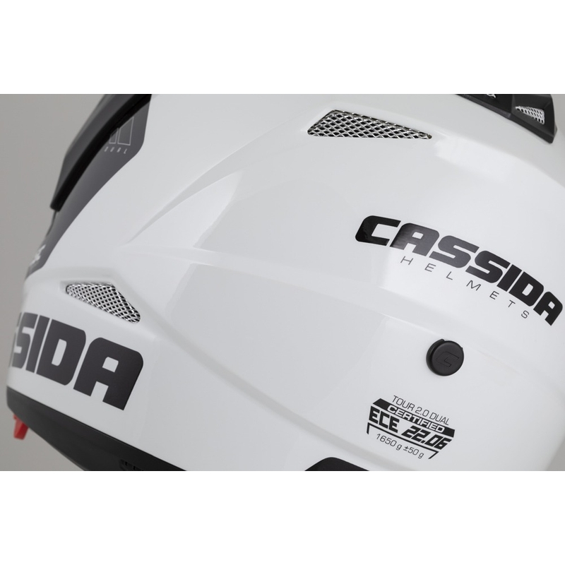 Endurokypärä Cassida Tour 2.0 X-tra matta vihreä-harmaa-musta mustalla mattapintaisella visiirillä.