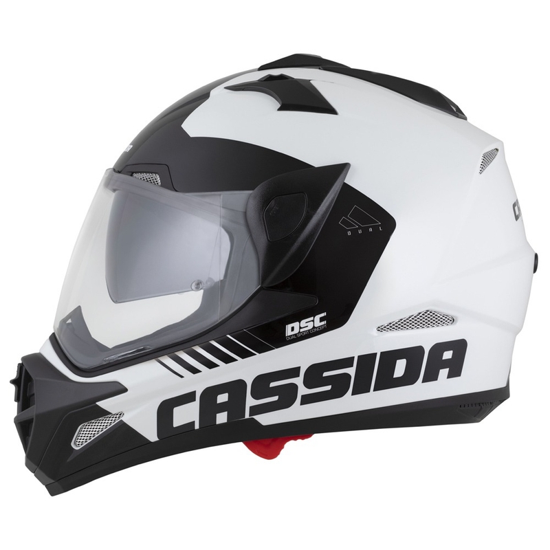 Endurokypärä Cassida Tour 2.0 X-tra matta vihreä-harmaa-musta mustalla mattapintaisella visiirillä.
