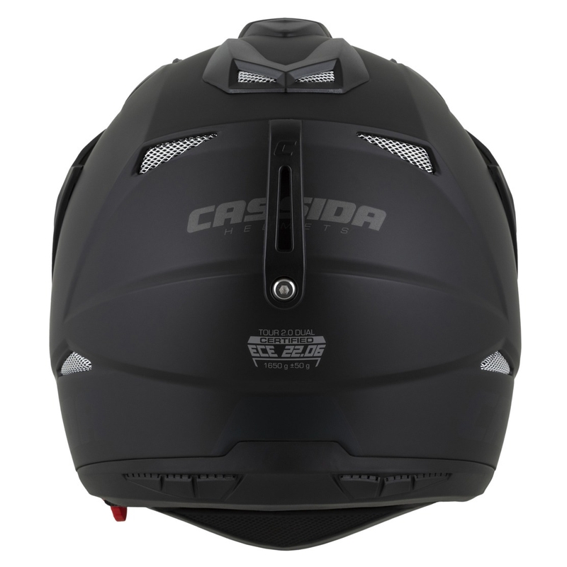Enduro kypärä Cassida Tour 2.0 Dual matta musta-harmaa mustalla mattapintaisella visiirillä.