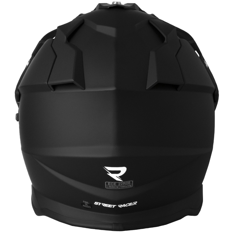 Enduro-moottoripyöräkypärä Street Racer Ignite mattamusta