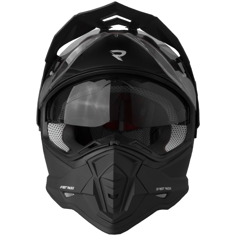 Enduro-moottoripyöräkypärä Street Racer Ignite mattamusta
