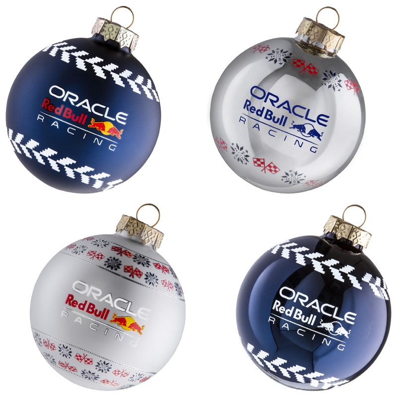Vánoční ozdoby Oracle Red Bull Racing modro-stříbrné