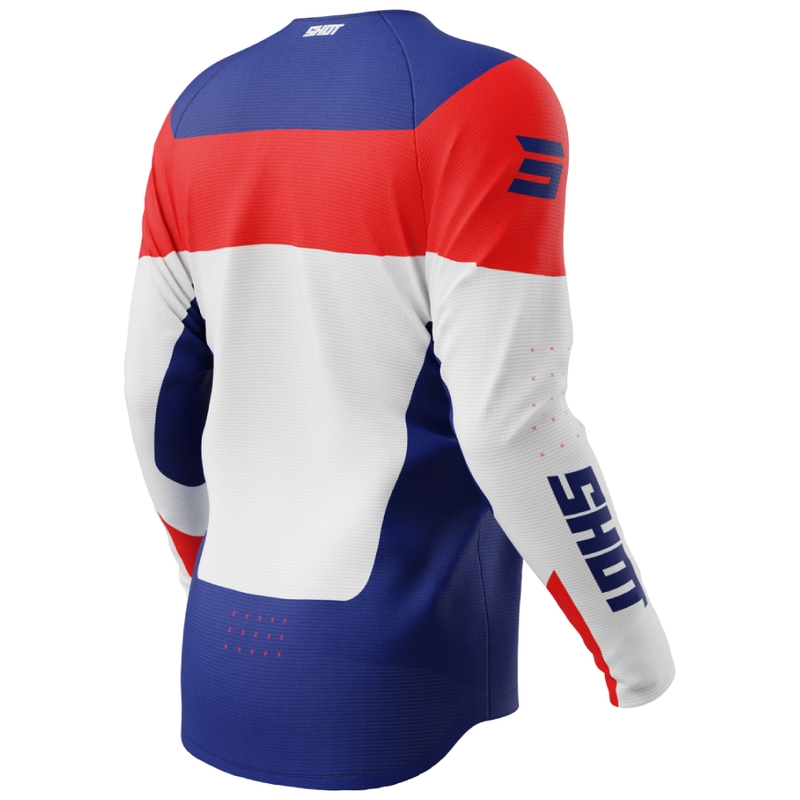 Lasten motocross pelipaita Shot Draw League sininen-punainen