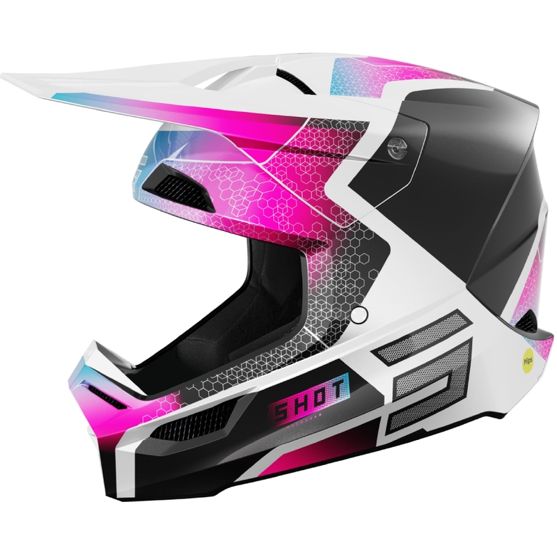 Motocross kypärä Shot Race Phaser pearl musta-sininen-vaaleanpunainen