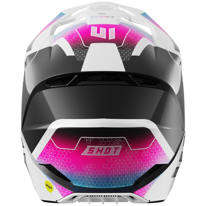 Motocross kypärä Shot Race Phaser pearl musta-sininen-vaaleanpunainen